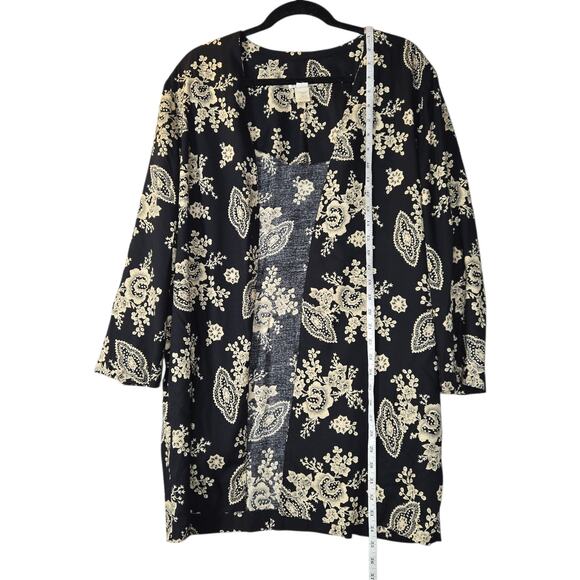 Lew Magram New York Vintage Floral Paisley Open Front Cardigan Size 14 USA Union - Picture 7 of 13